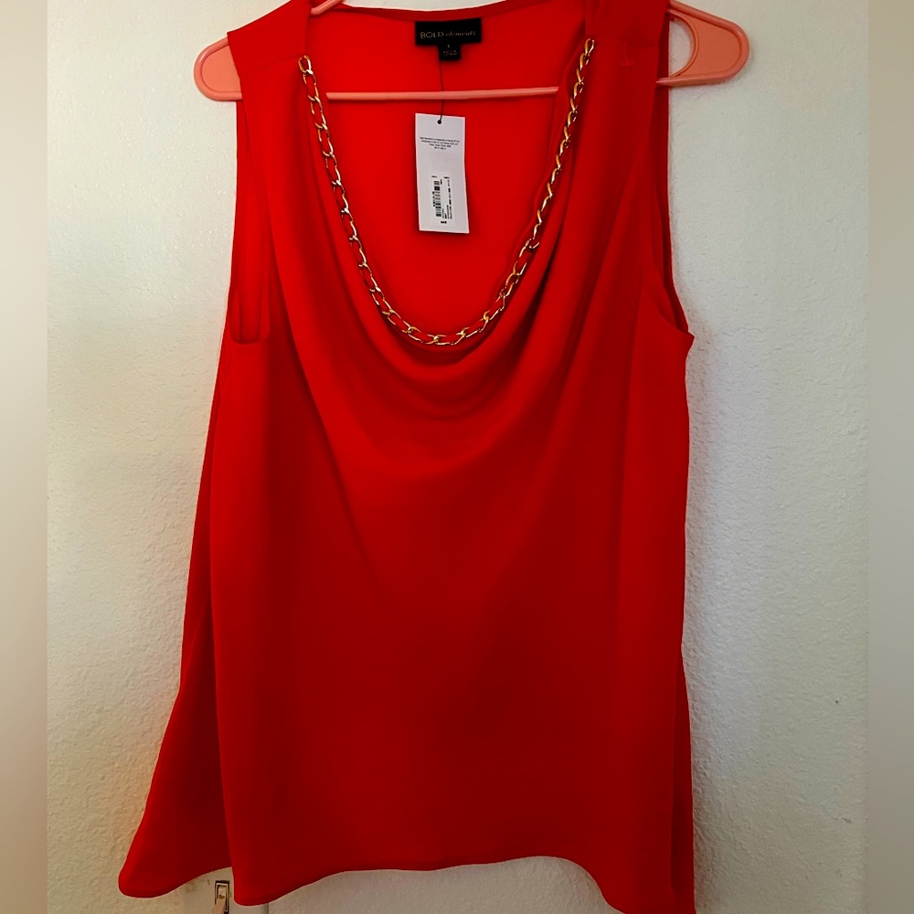 Royalty For Me Red Sleeveless Top with Chain Detail